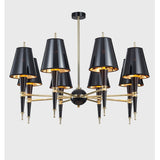 Modern Luxury White / Black Fabric ShadesChandelier