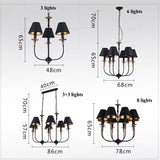 Black Retro Iron Led Chandeliers