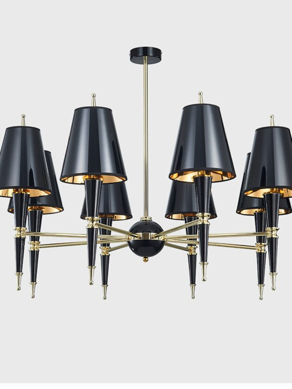 Modern Luxury White / Black Fabric ShadesChandelier