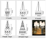 MITRA Modern Black Iron Chandelier
