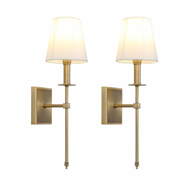Set of 2 Classic Wall Sconce with Textile Lamp Shade
