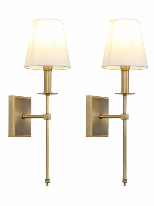 Set of 2 Classic Wall Sconce with Textile Lamp Shade
