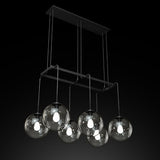 black minimalist cage 6 globe chandelier