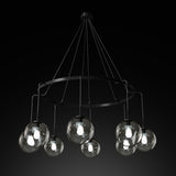 round carousel chandelier industrial black 8 glass shade