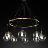 round carousel chandelier industrial gold and black8 glass shade