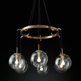 round carousel chandelier industrial black 6 glass shade