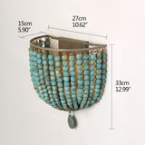 vintage blue bead light sconce for boho decoration