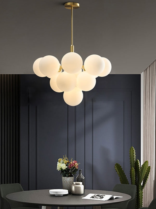 Nordic Copper Chandelier For Living Room Bedroom Restaurant Modern Ceiling Chandelier Glass bal Light Fixture