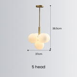 Nordic Copper Chandelier For Living Room Bedroom Restaurant Modern Ceiling Chandelier Glass bal Light Fixture