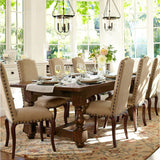 Urn clear 3 light pendant on spanish dining room