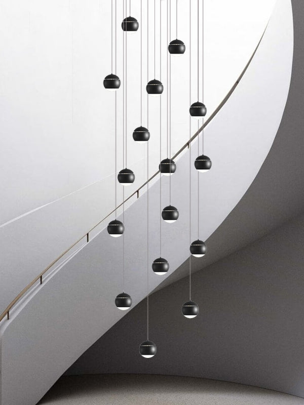 Black/Silver ball Stair Chandelier BEKS