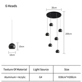 Black/Silver ball Stair Chandelier BEKS