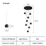 Black/Silver ball Stair Chandelier BEKS