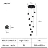 Black/Silver ball Stair Chandelier BEKS