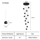 Black/Silver ball Stair Chandelier BEKS