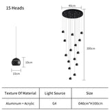 Black/Silver ball Stair Chandelier BEKS