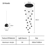 Black/Silver ball Stair Chandelier BEKS