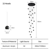 Black/Silver ball Stair Chandelier BEKS