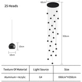 Black/Silver ball Stair Chandelier BEKS