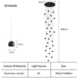 Black/Silver ball Stair Chandelier BEKS