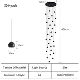 Black/Silver ball Stair Chandelier BEKS