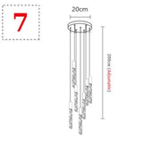 Modern Loft  Stair Chandelier K9 Crystal SUNTI