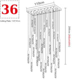 Modern Loft  Stair Chandelier K9 Crystal SUNTI