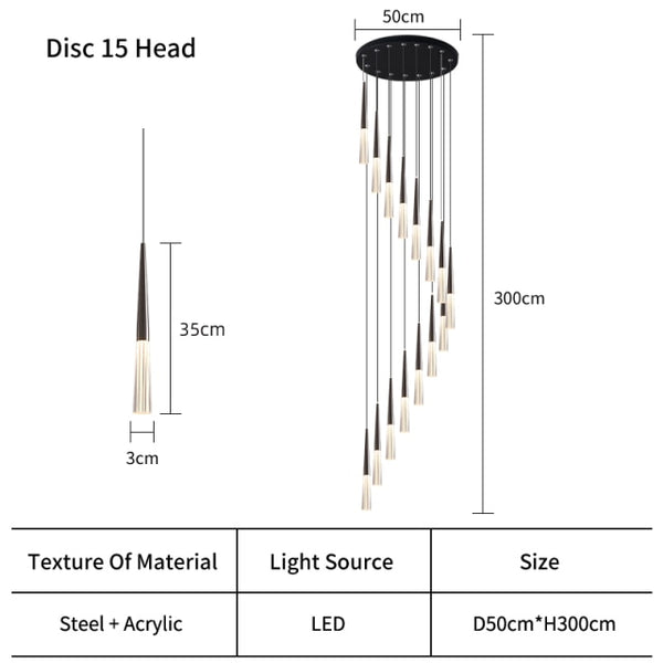 Led Stair Chandelier TREX