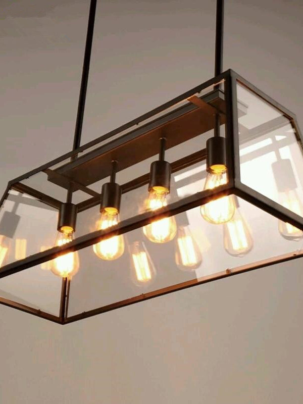 4 lights farmhouse linear chandelier
