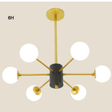 black and gold chandelier multi globe 6 head
