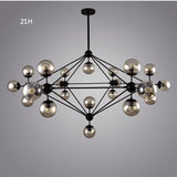 21 head big black modern chandelier