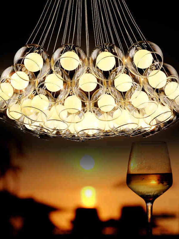 multi glass ball big light fixture