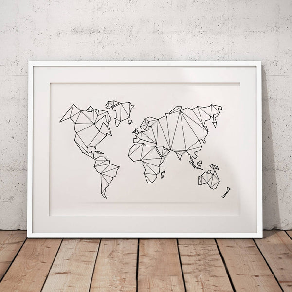 Abstract World Map Canvas