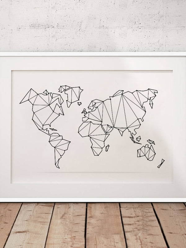 Abstract World Map Canvas