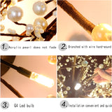 pearled branch LED chandelier with plastic pearls details