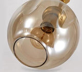 amber glass vertical chandelier