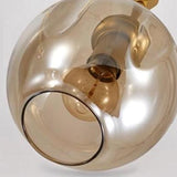 amber glass vertical chandelier