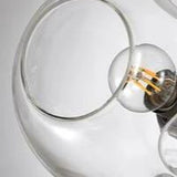 clear glass vertical chandelier