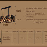 detail measures of industrial chandelier 6 filament bulb