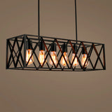 6 filament bulb industrial chandelier