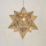 bronze copper star 3d pendant light for kids room nursery lighting