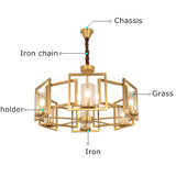 big round golden light fixture