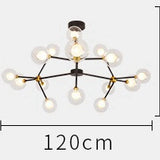 black and gold molecular chandelier 15 heads