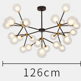 black and gold molecular chandelier 25 heads