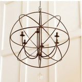 thin rust orb chandelier 8 lights