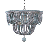 blue wood bead flush and semi-flush mount light