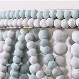 blue wood bead flush and semi-flush mount chandelier