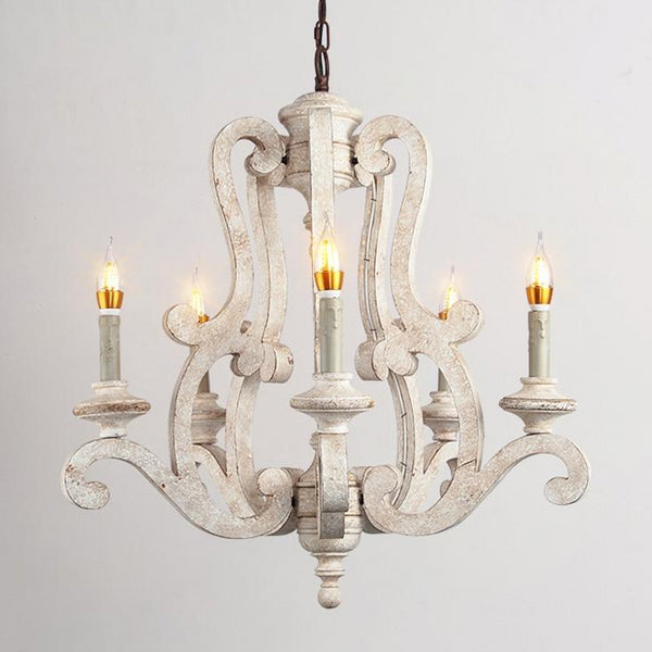 white wood vintage chandelier