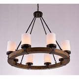 big round wood chandelier