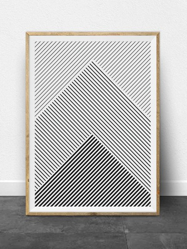 Black and White Stripes Geometric Art Poster